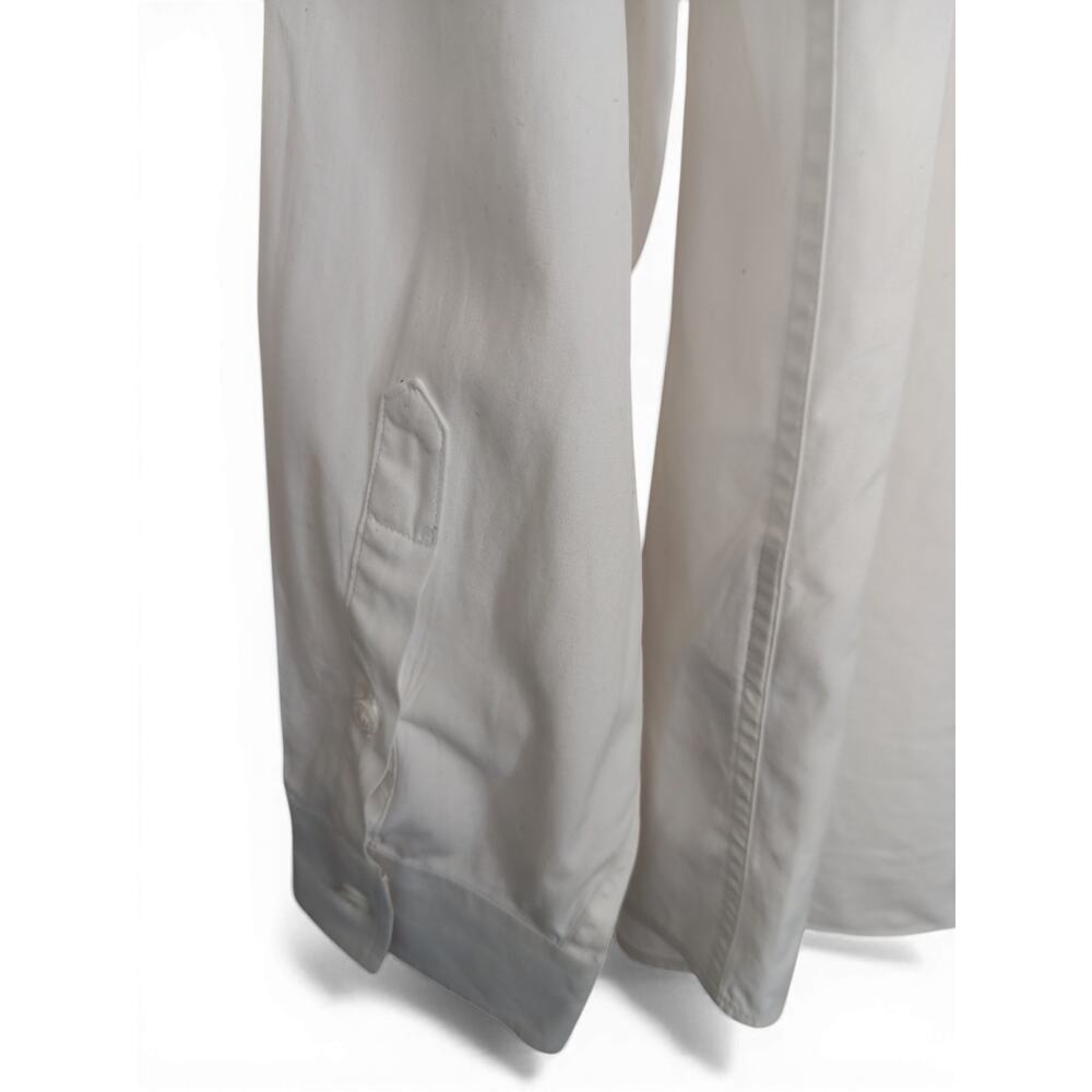 Burberry Men’s White Button Down Shirt Nova Check Trim Size M Business Casual - Picture 9 of 14